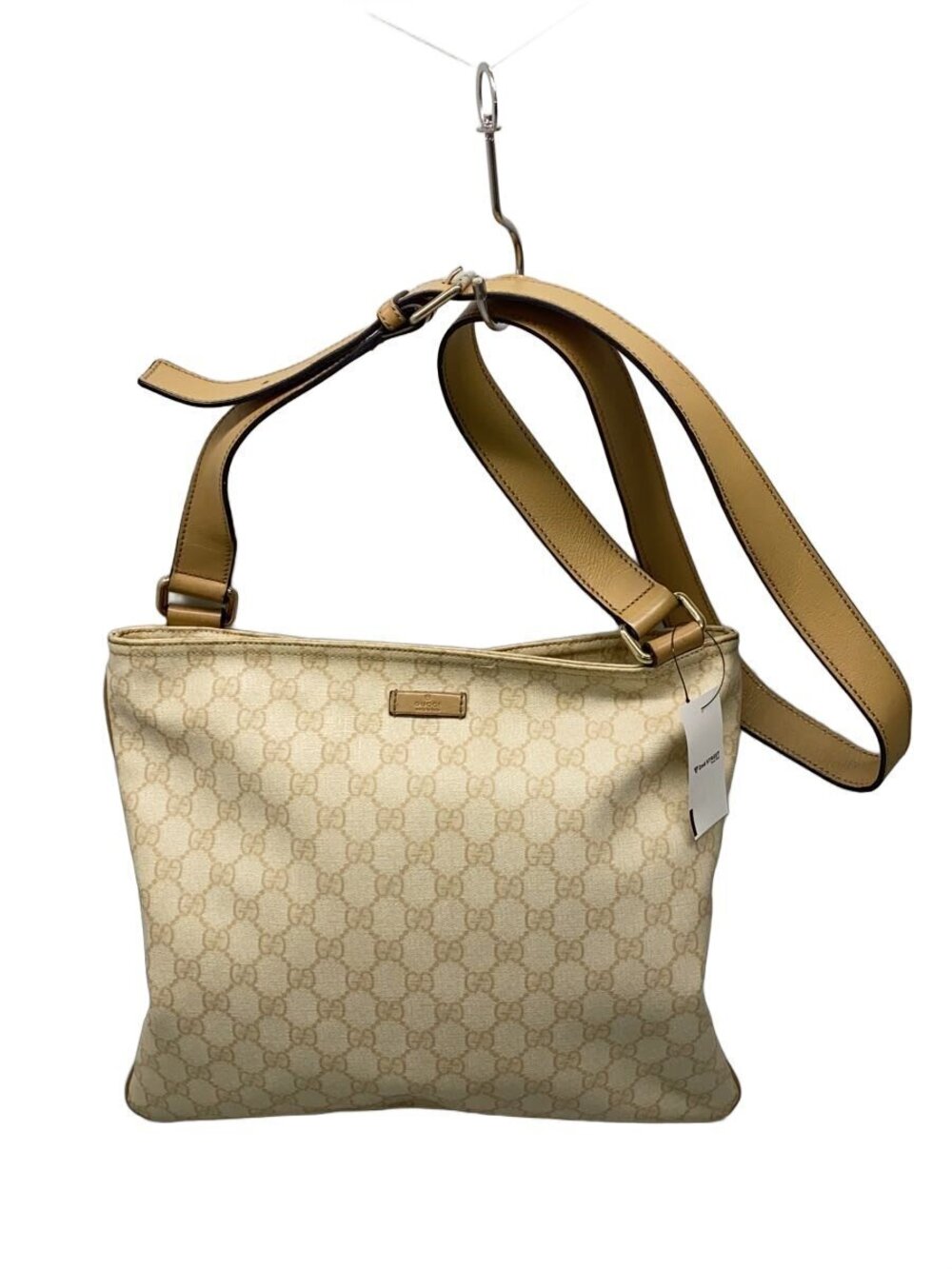 Gucci GG Supreme shoulder bag beige monogram tan leather